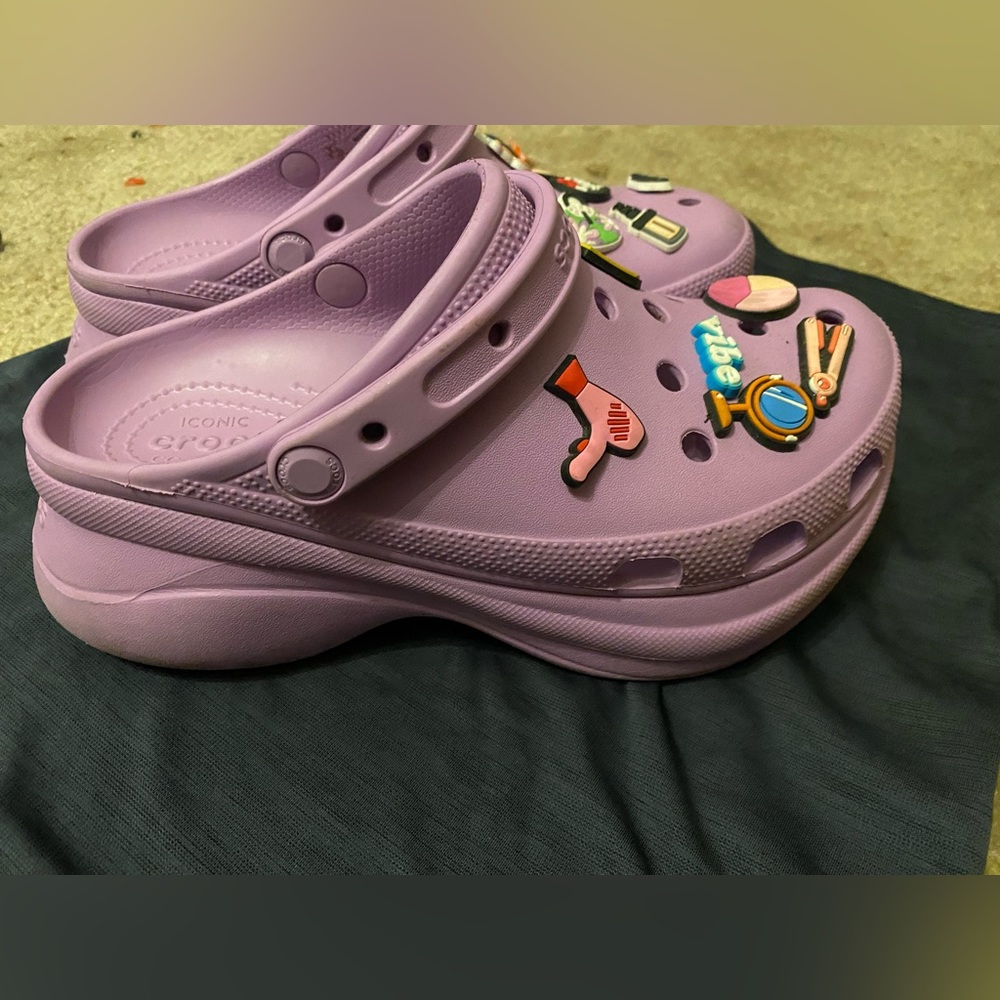 Womens size 9 platform purple crocs